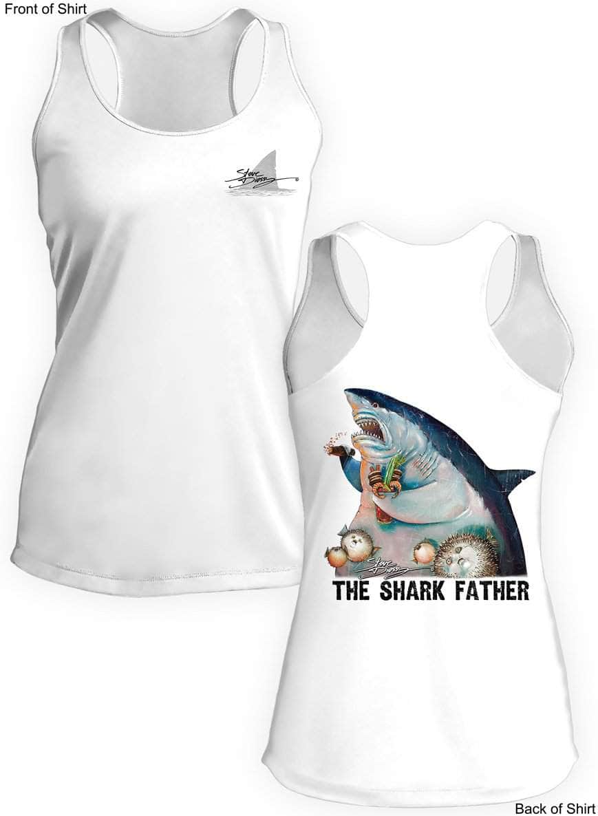 The Shark Father- Ladies Racerback Tank-100% Polyester